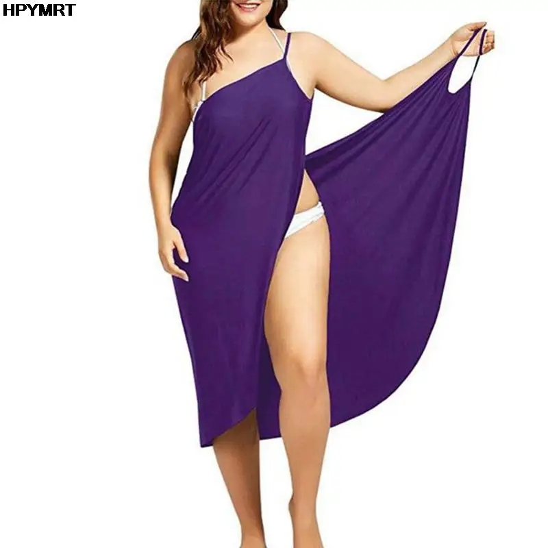 Plażowa sukienka pareo z odkrytymi plecami cover up Fioletowy