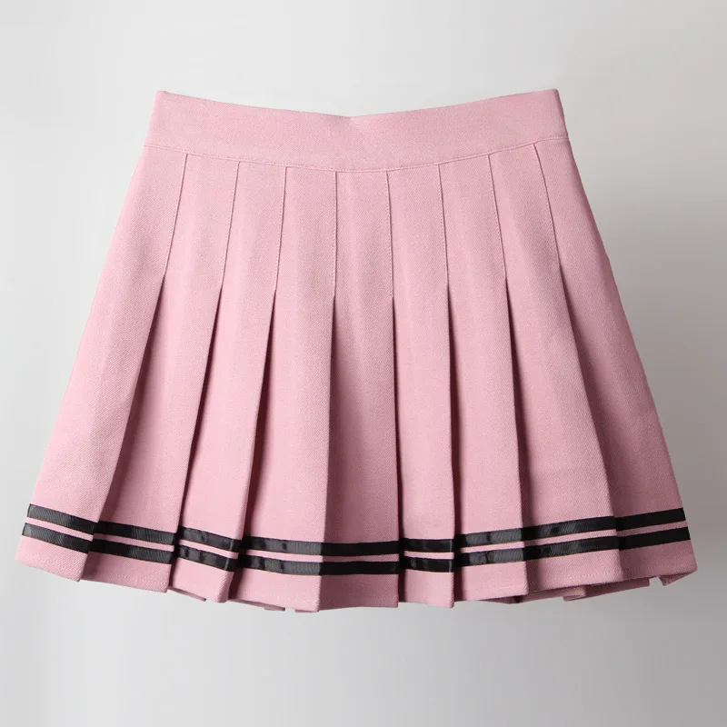 Plisowana spódnica marynarska Kawaii Harajuku szkolna Pomarańczowy