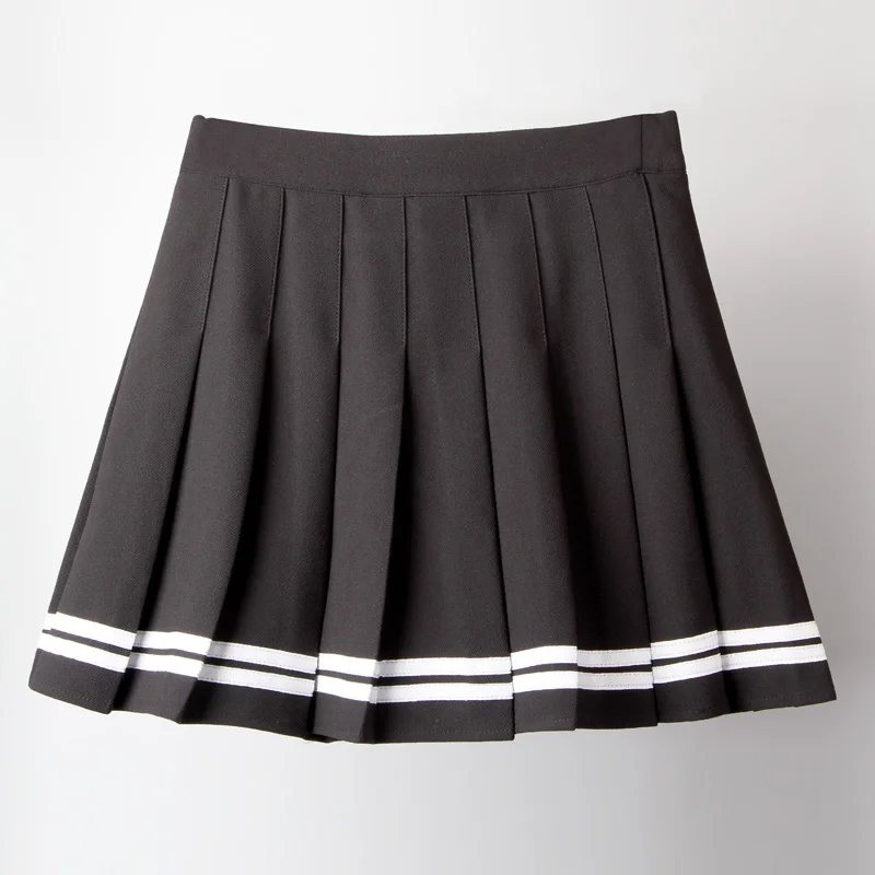 Plisowana spódnica marynarska Kawaii Harajuku szkolna Szary
