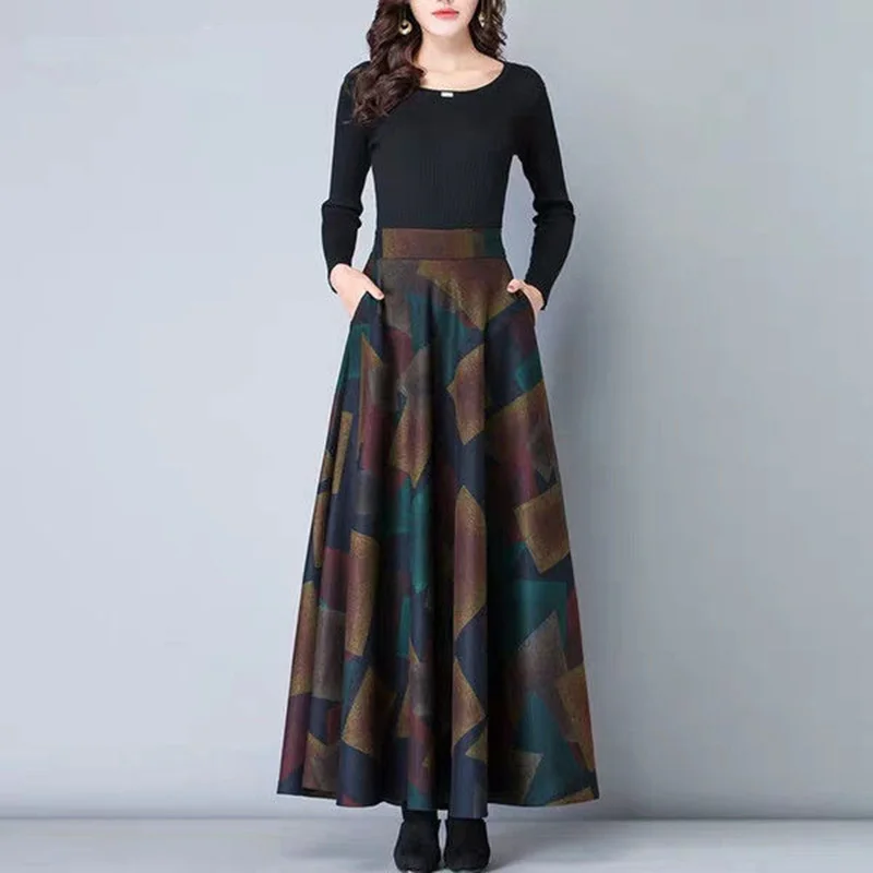Plisowana spódnica maxi w stylu wieczorowym plus size Beżowy