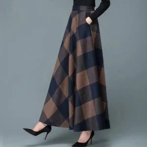 Plisowana spódnica maxi w stylu wieczorowym plus size Czarny