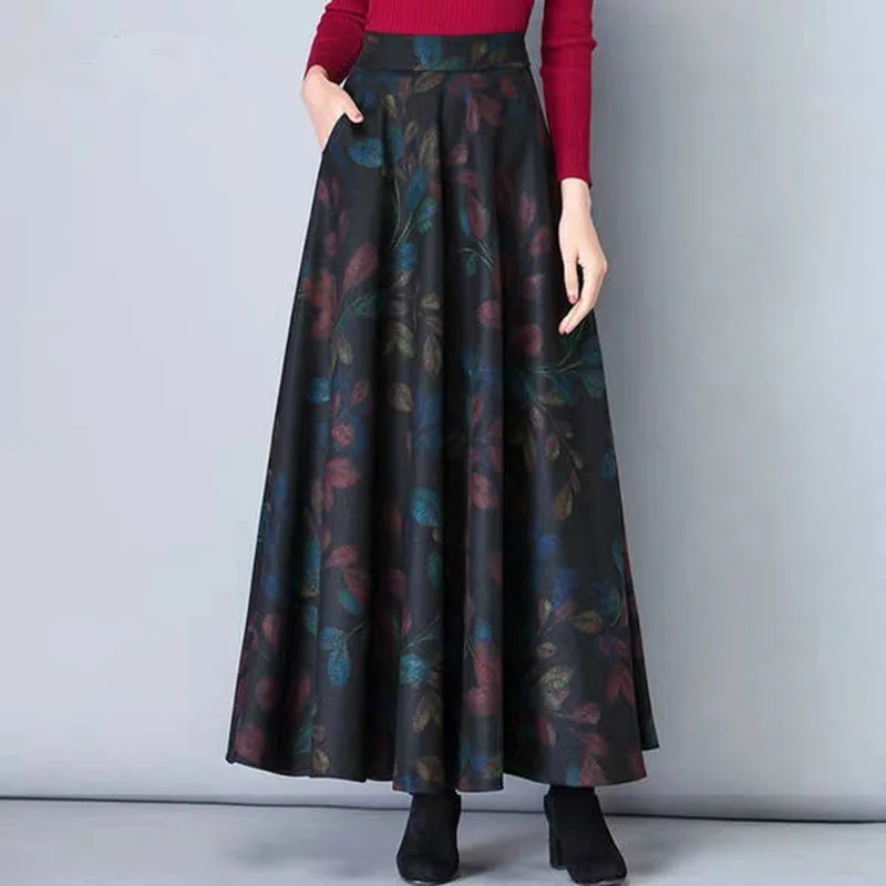 Plisowana spódnica maxi w stylu wieczorowym plus size Niebieski