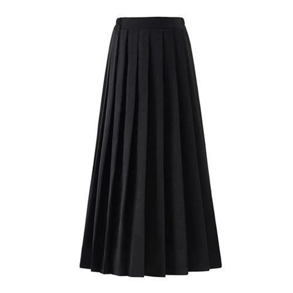 Plisowana spódnica midi w stylu vintage Czarny