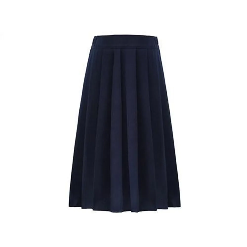 Plisowana spódnica midi w stylu vintage Granatowy