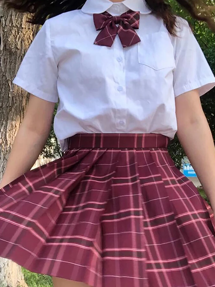 Plisowana spódniczka mini w kratę z kokardą Harajuku Khaki