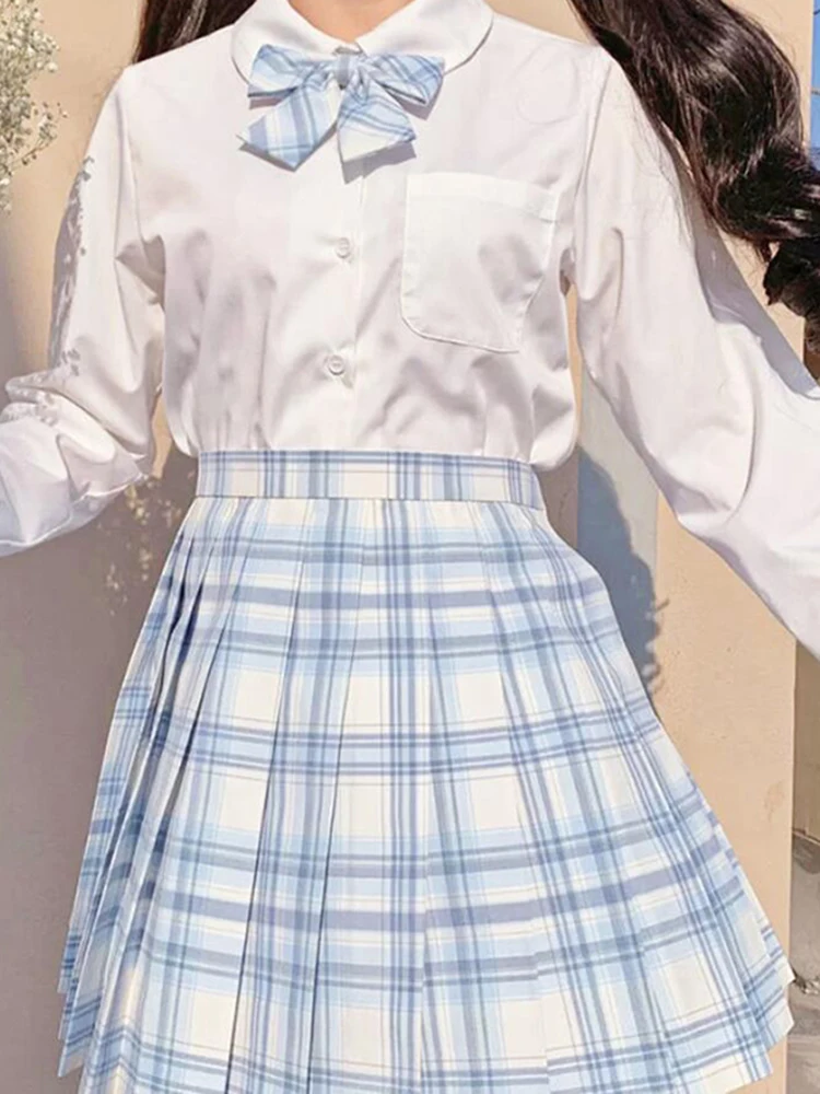 Plisowana spódniczka mini w kratę z kokardą Harajuku Pomarańczowy