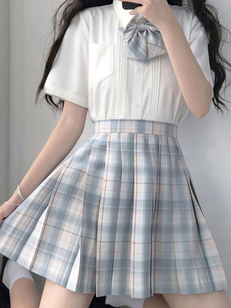 Plisowana spódniczka mini w kratę z kokardą Harajuku Zielony