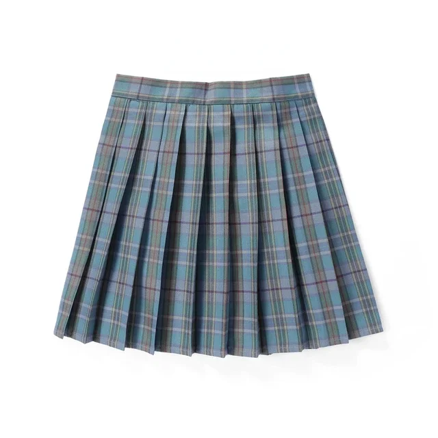 Plisowana spódniczka mini w kratę koreańska szkolna styl Preppy Biały
