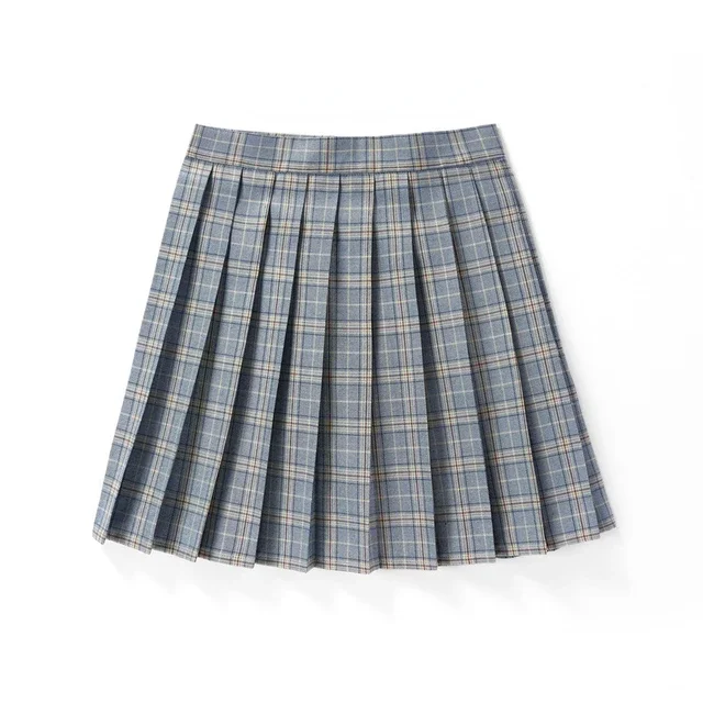 Plisowana spódniczka mini w kratę koreańska szkolna styl Preppy Czerwony