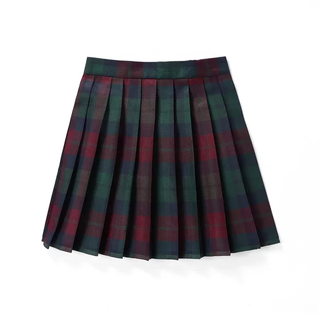 Plisowana spódniczka mini w kratę koreańska szkolna styl Preppy Niebieski