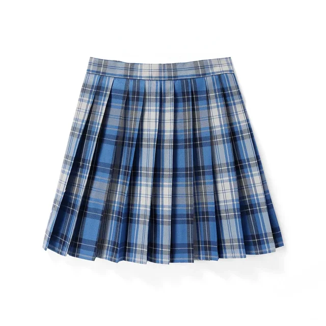 Plisowana spódniczka mini w kratę koreańska szkolna styl Preppy Róża czerwona