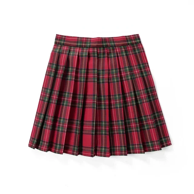 Plisowana spódniczka mini w kratę koreańska szkolna styl Preppy Wielo