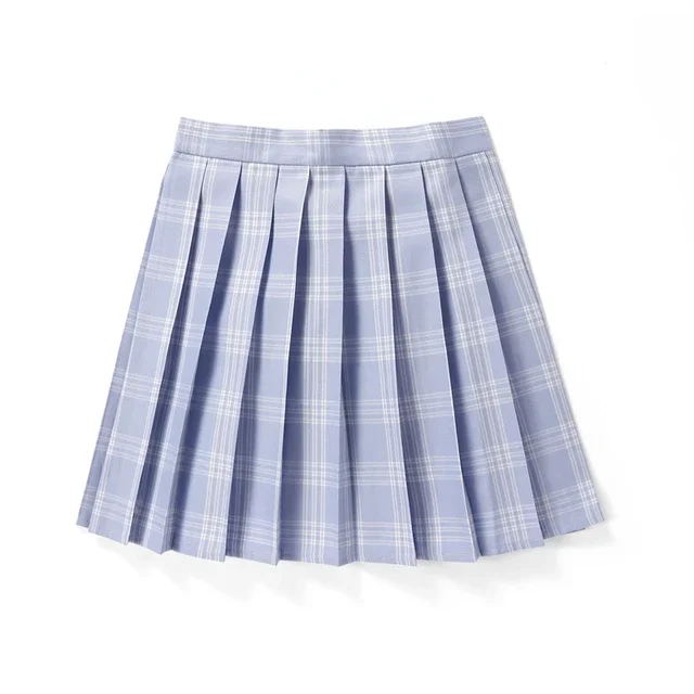 Plisowana spódniczka mini w kratę koreańska szkolna styl Preppy żółty