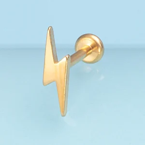 Płaski labret okrągły bez gwintowania – stal nierdzewna, Monroe helix 20G Niebieski