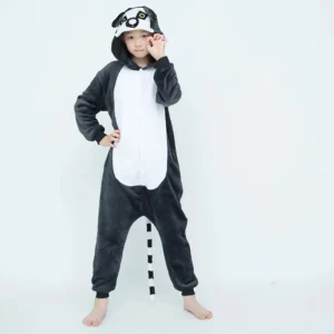 Pluszowa piżama onesie ze zwierzęcym motywem na jesień i zimę Biały