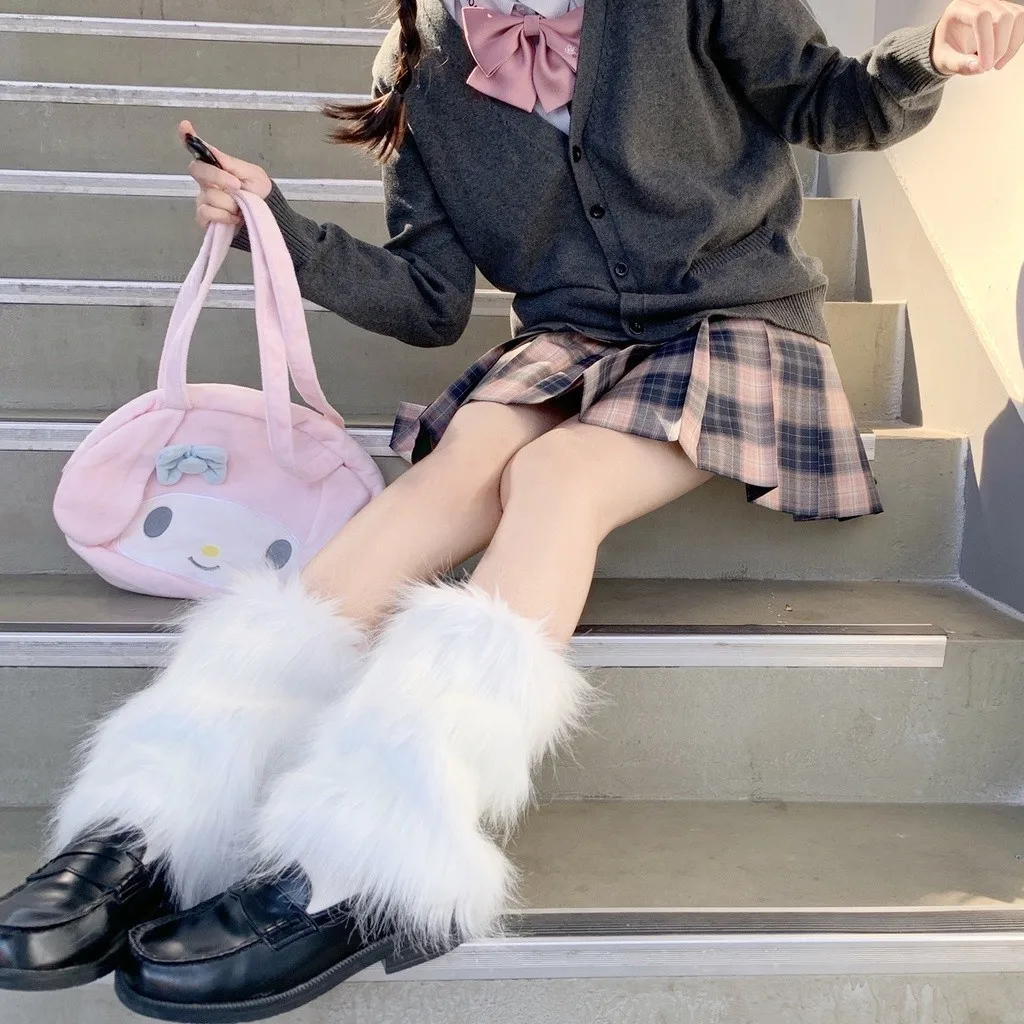 Pluszowe ocieplacze na kostkę w stylu Harajuku Lolita Błękitny