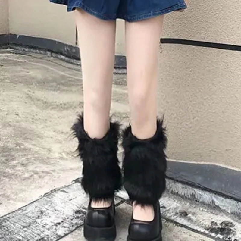 Pluszowe ocieplacze na kostkę w stylu Harajuku Lolita Niebieski