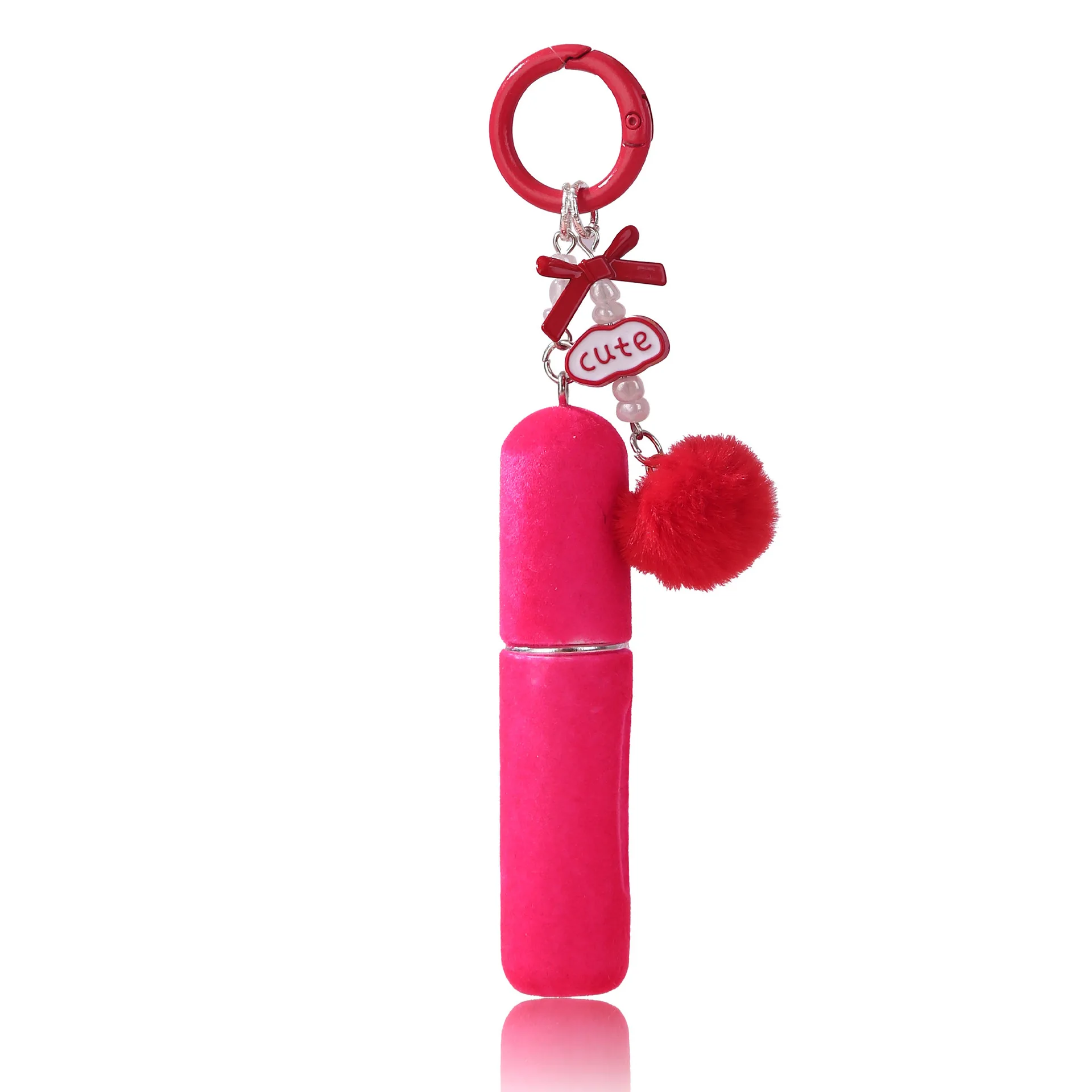 Pluszowy brelok z butelką na perfumy 5ml — dziewczęca ozdoba do torebki Jasnożółty