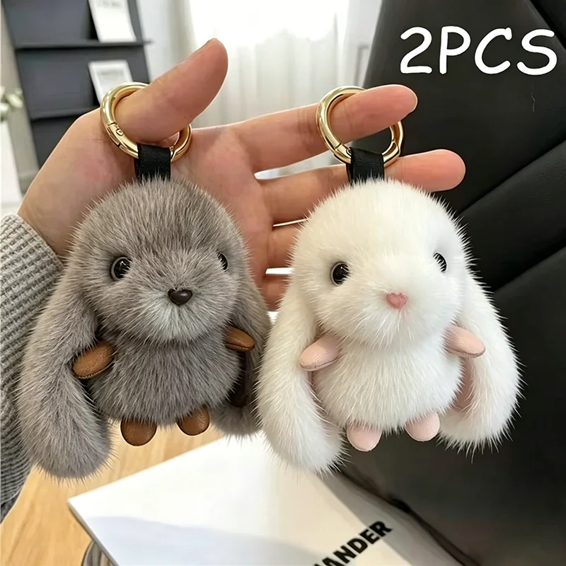 Pluszowy brelok królik do torebki Czerwony