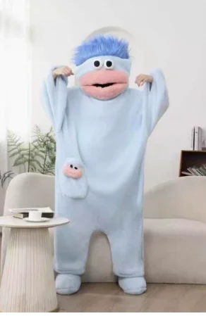 Pluszowy kombinezon zwierzęcy dla dorosłych - ciepła piżama onesie Turkusowy