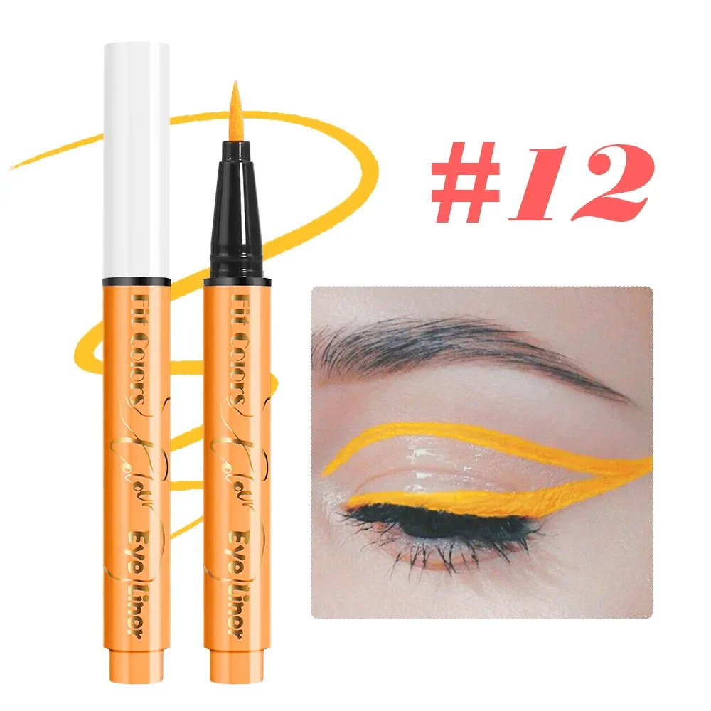 Płynny eyeliner neonowy UV fluorescencyjny – 12 kolorów Biały