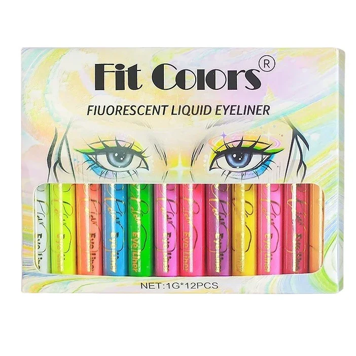 Płynny eyeliner neonowy UV fluorescencyjny – 12 kolorów Różowy