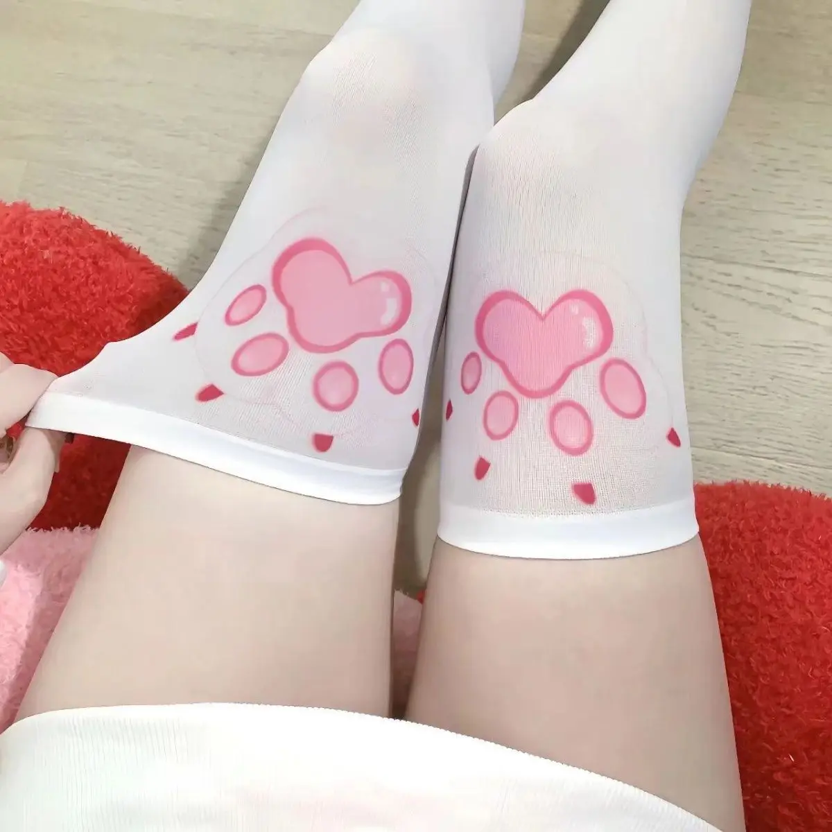 Podkolanówki do uda w stylu Lolita – długie skarpetki kawaii Y2K harajuku Niebieski