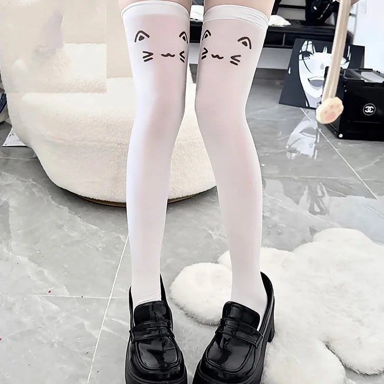 Podkolanówki do uda w stylu Lolita – długie skarpetki kawaii Y2K harajuku Zielony