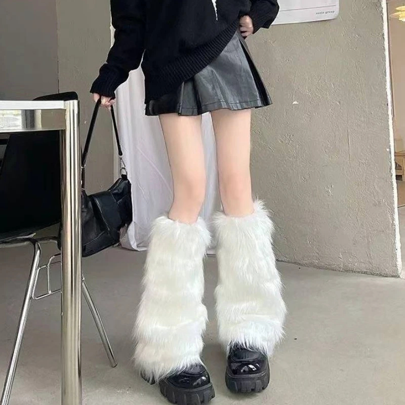 Podkolanówki z koronką w stylu Y2K Harajuku Biały