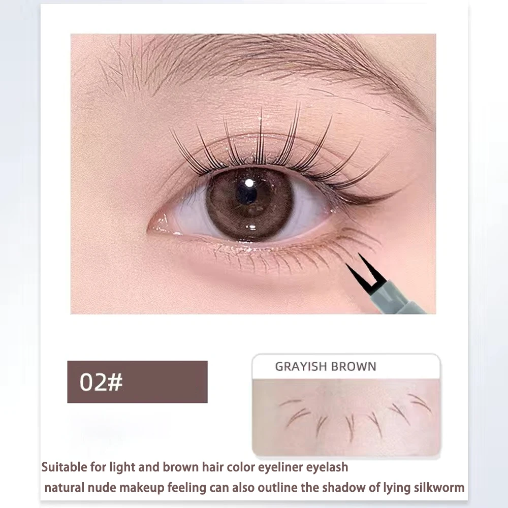 Podwójny eyeliner w kształcie pazurów do dolnych rzęs Brązowy