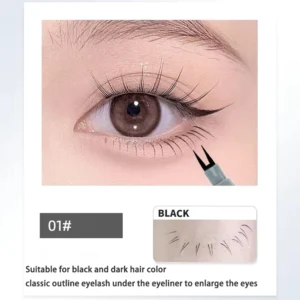 Podwójny eyeliner w kształcie pazurów do dolnych rzęs Czarny