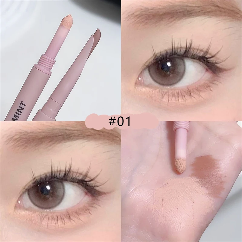 Podwójna kredka jedwabnik eyeliner brokat mat cień do powiek rozświetlacz Armijna zieleń