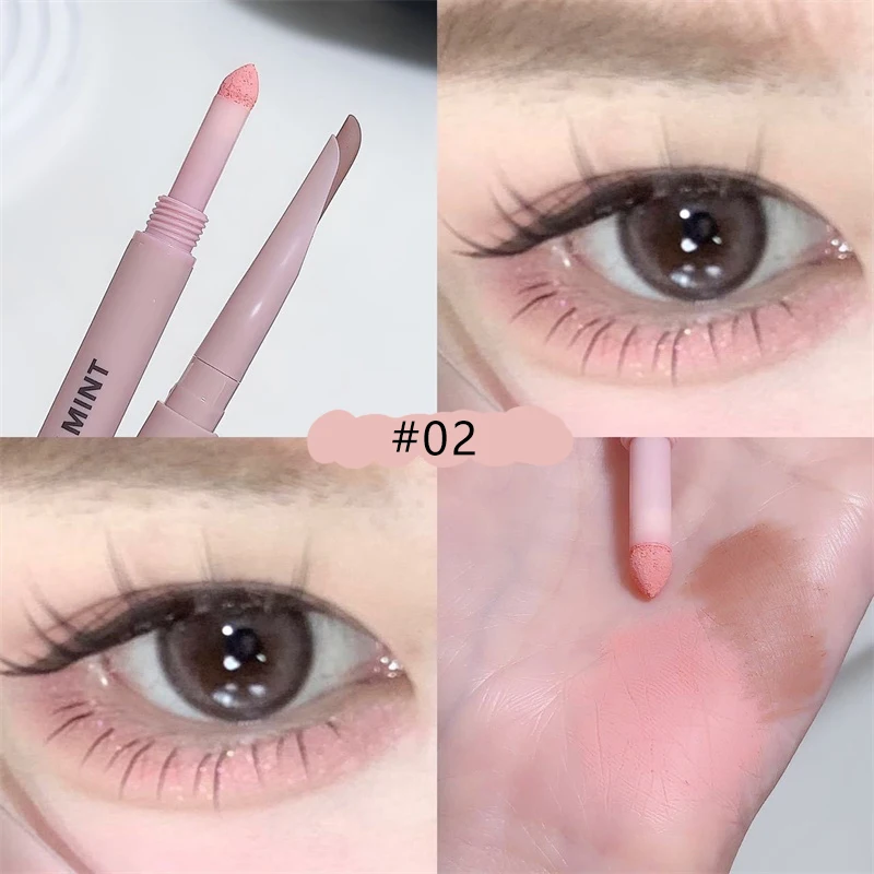 Podwójna kredka jedwabnik eyeliner brokat mat cień do powiek rozświetlacz Błękitny