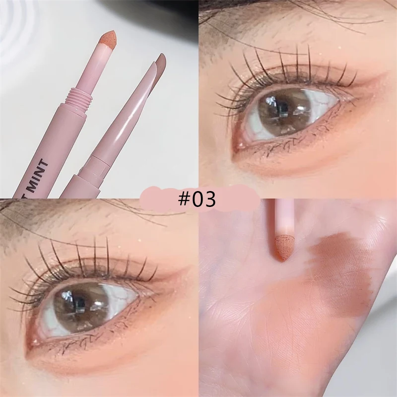 Podwójna kredka jedwabnik eyeliner brokat mat cień do powiek rozświetlacz Czekolada