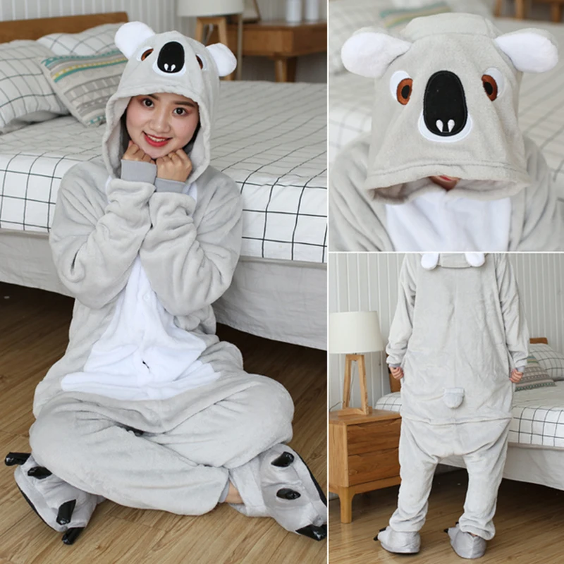Polarowa piżama jednorożec onesie damska – kombinezon na noc Lawenda