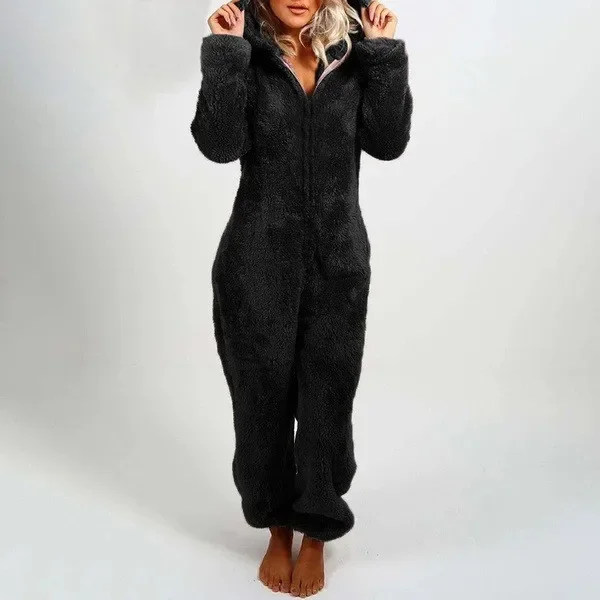 Polarowy kombinezon z kapturem damski plus size do 5XL Mięta
