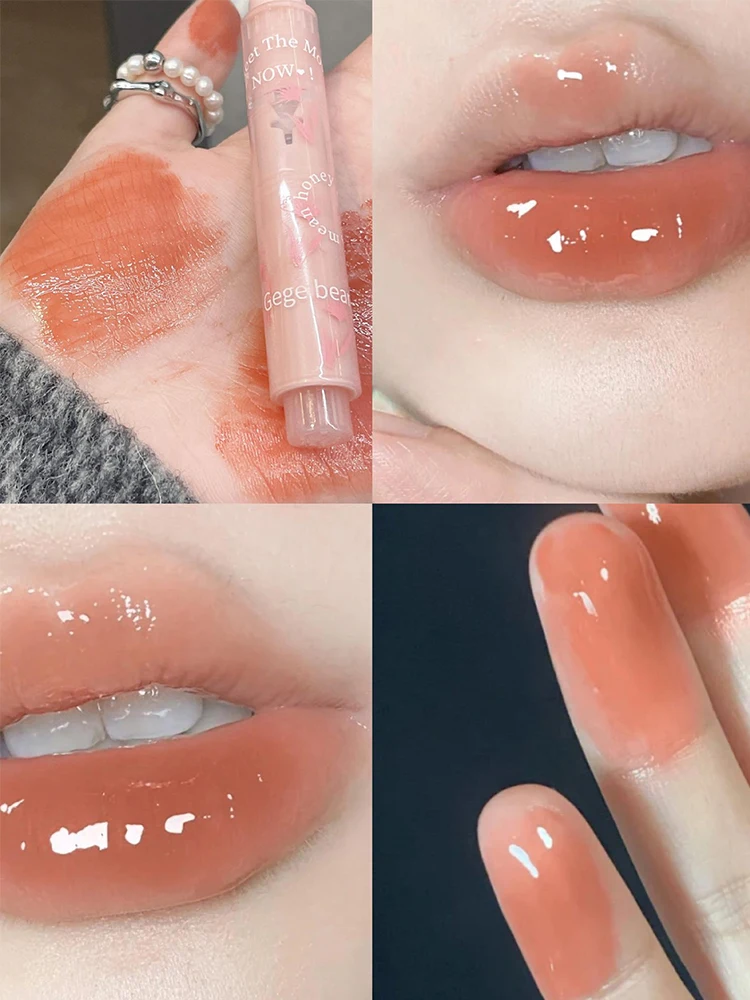 Pomadka Gege Bear w kształcie serca — lustrzany blask, jelly finish Błękitny