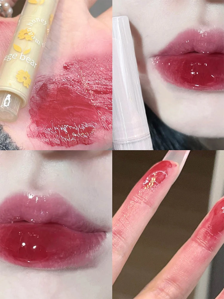 Pomadka Gege Bear w kształcie serca — lustrzany blask, jelly finish żółty