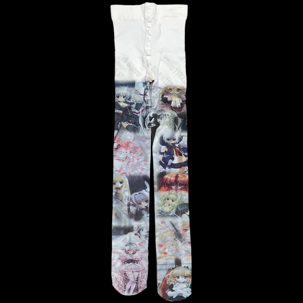 Pończochy sieciowe Gothic Y2K bodystocking damskie Biały