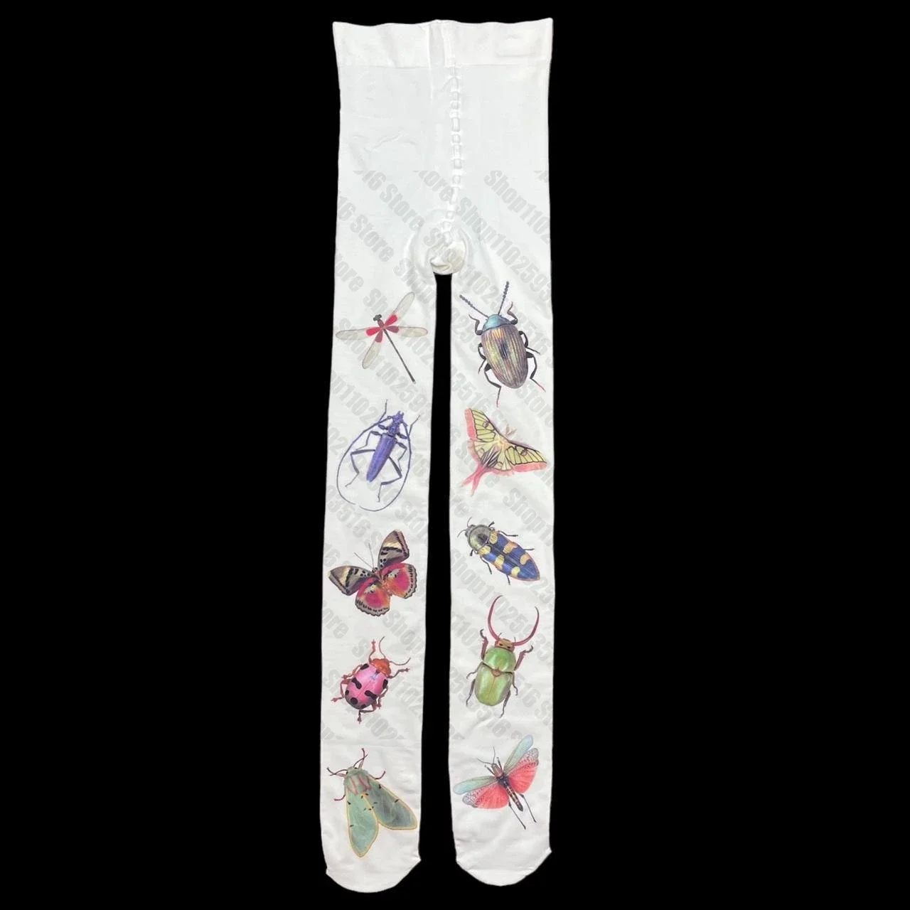 Pończochy sieciowe Gothic Y2K bodystocking damskie Czarny
