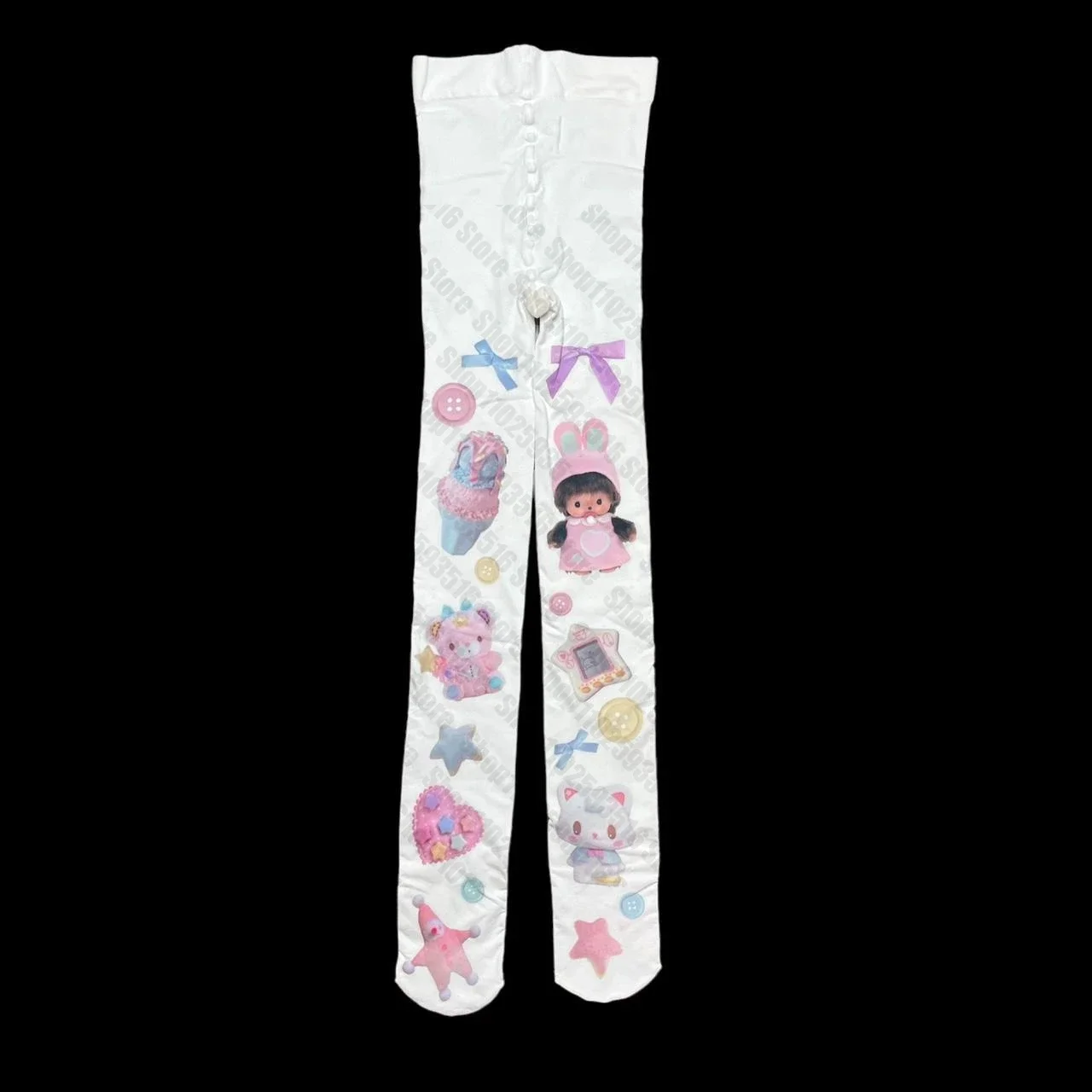 Pończochy sieciowe Gothic Y2K bodystocking damskie Zielony