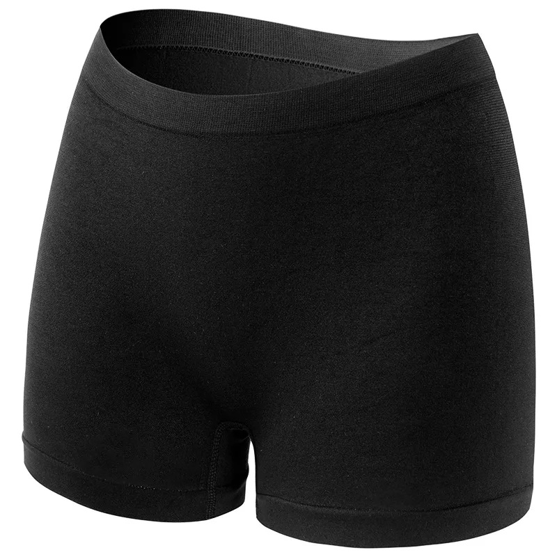 Prążkowane majtki boyshort bezszwowe damskie sportowe Beżowy