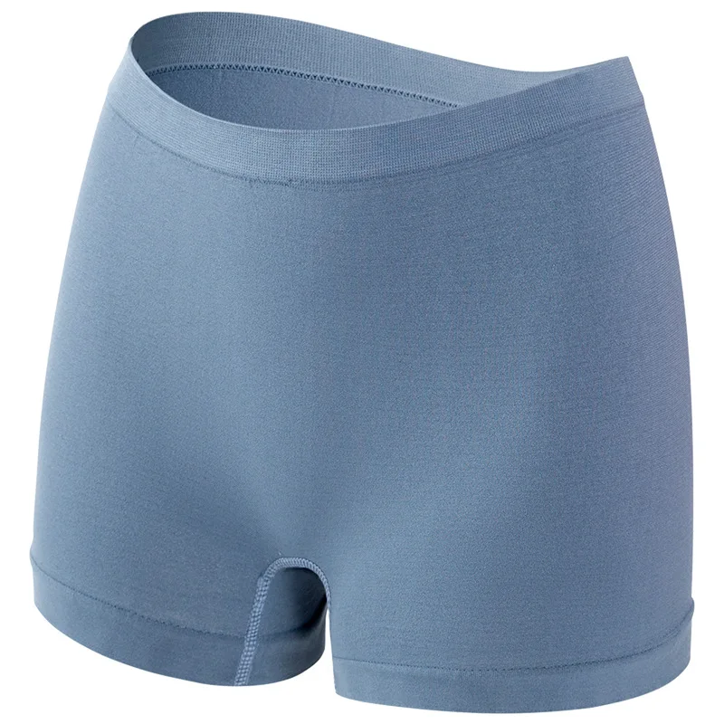 Prążkowane majtki boyshort bezszwowe damskie sportowe Niebieski