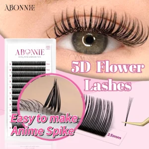 Przedłużki rzęs wachlarzowe 5D kwiat – efekt angel lashes 