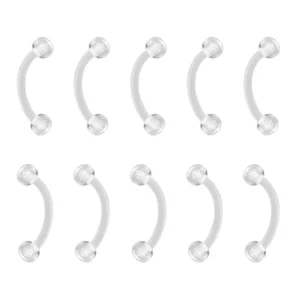 Przezroczyste utrwalacze do piercingu Bioflex 14G 16G Czerwony
