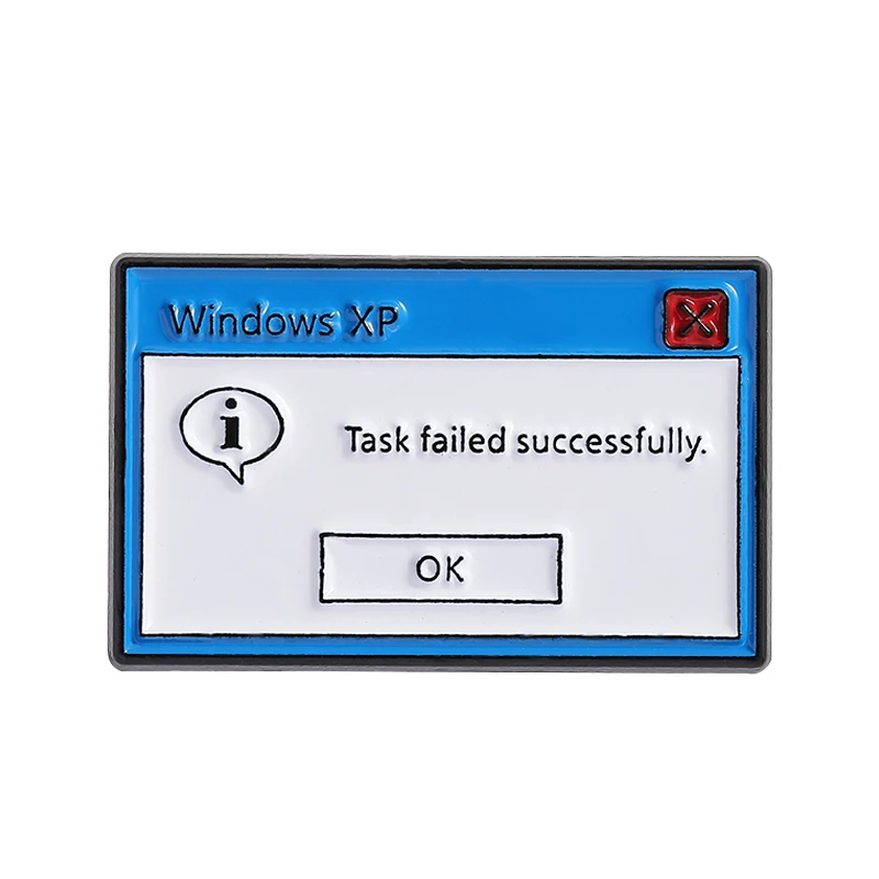Przypinki emaliowane z motywem błędów Windows XP Złoty kolor