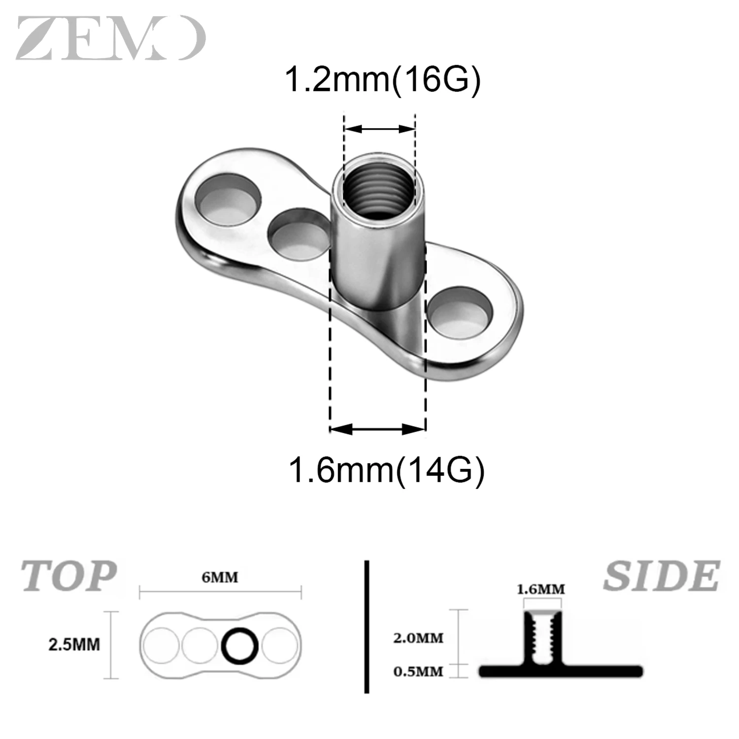 Punk dermal anchor ze stali nierdzewnej wąż korona piercing powierzchniowy Kolor jasnożółtego złota