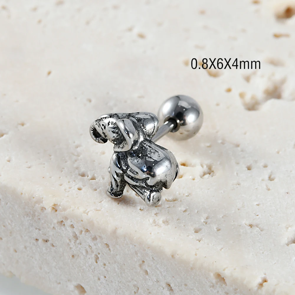 Punk piercing septum czarny – czaszka, pszczoła, byk, stal chirurgiczna Antyczna miedź platerowana