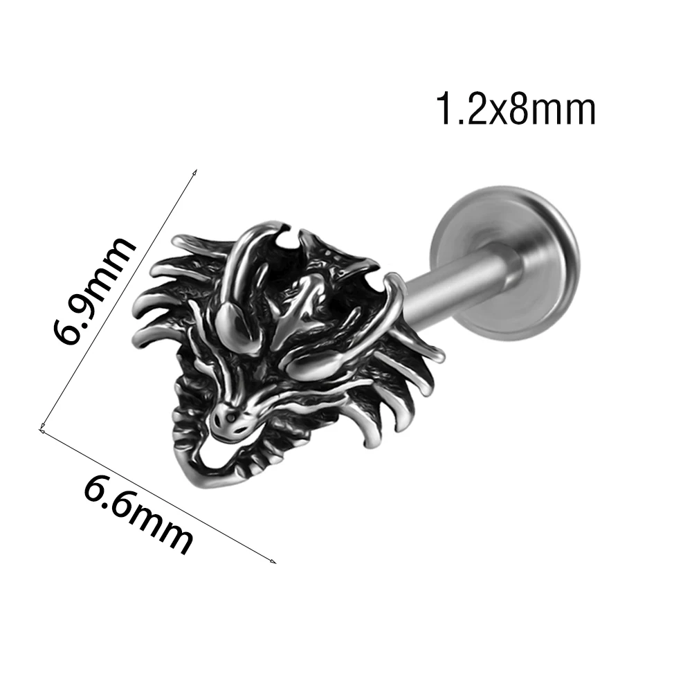 Punk piercing septum czarny – czaszka, pszczoła, byk, stal chirurgiczna Czarny, platerowany pistoletem