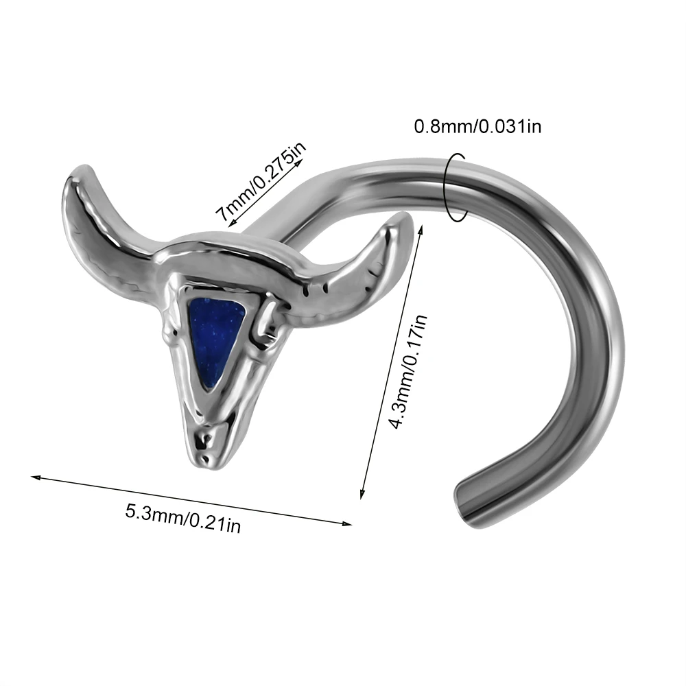 Punk piercing septum czarny – czaszka, pszczoła, byk, stal chirurgiczna Imitacja rodowana